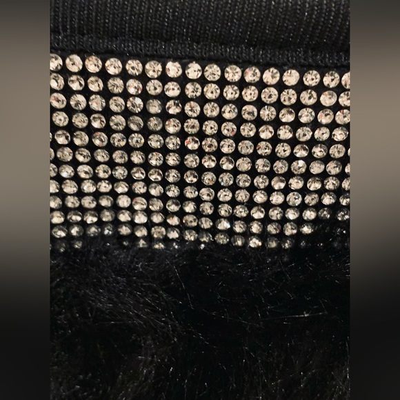 Carlkarida Black Faux Fur/Suede Winter Boots with Bows and Bling • Sz 10 • NWOT - Picture 11 of 16